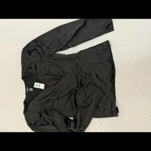 Express Black Wrap Top with Puff Sleeves - Medium